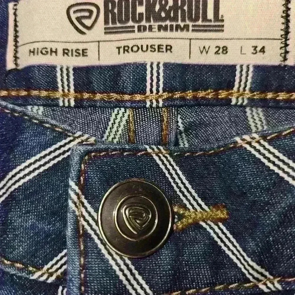 Rock & Roll Denim Womans High Rise Trouser Size W28 L 34 - Picture 12 of 12